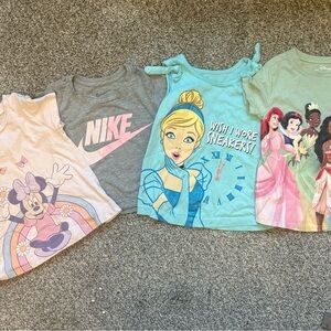 Disney Kids Short Sleeve Tees - Minnie, Cinderella, Princesses bundle